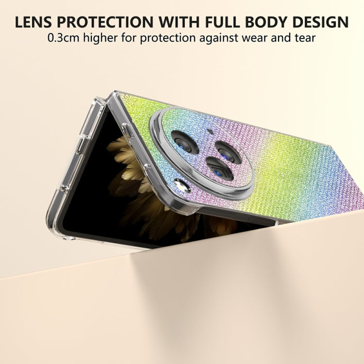 For OPPO Find N3 Transparent Frame Diamond Full Coverage Shockproof Phone Case
