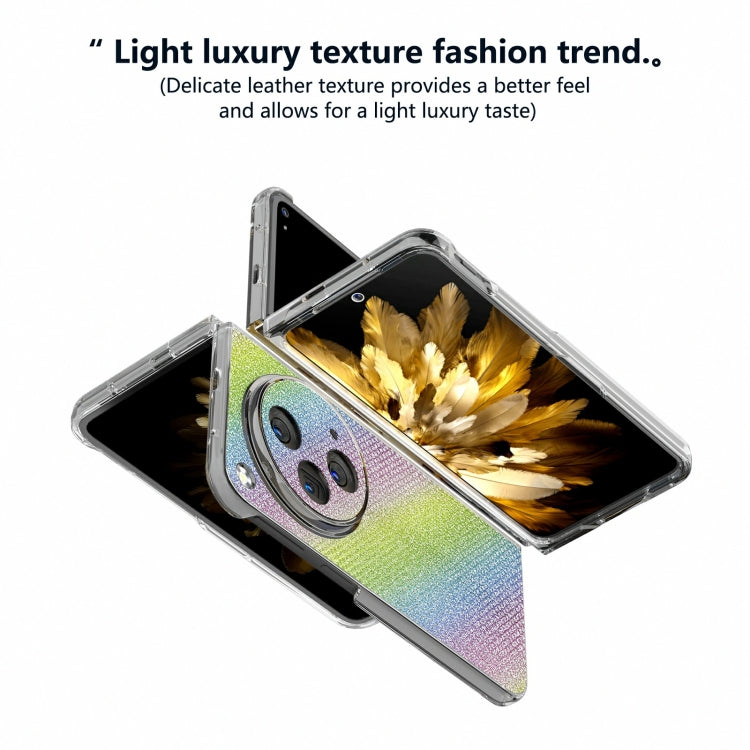 For OPPO Find N3 Transparent Frame Diamond Full Coverage Shockproof Phone Case