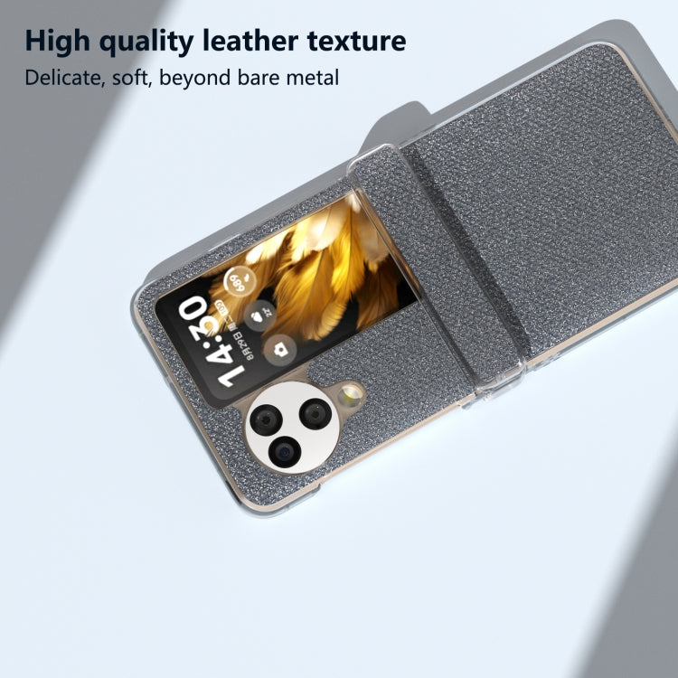 For OPPO Find N3 Flip  Three Parts Transparent Frame Diamond Phone Case