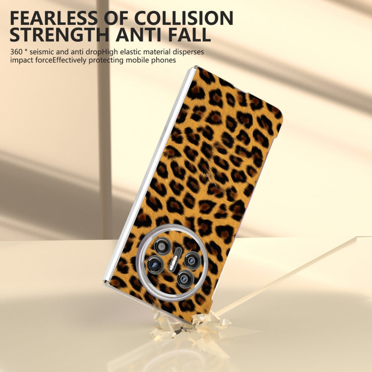For Huawei Mate X5 Frosted Transparent Edge Leopard Print Phone Case