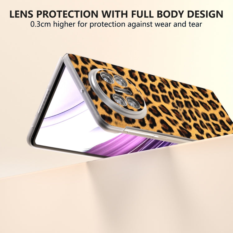 For Huawei Mate X5 Frosted Transparent Edge Leopard Print Phone Case