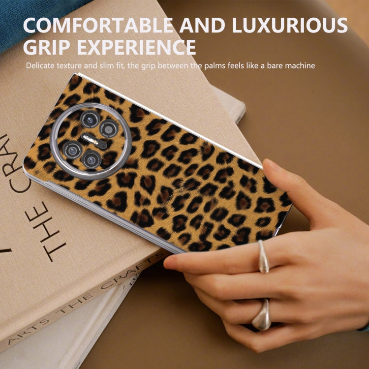 For Huawei Mate X5 Frosted Transparent Edge Leopard Print Phone Case