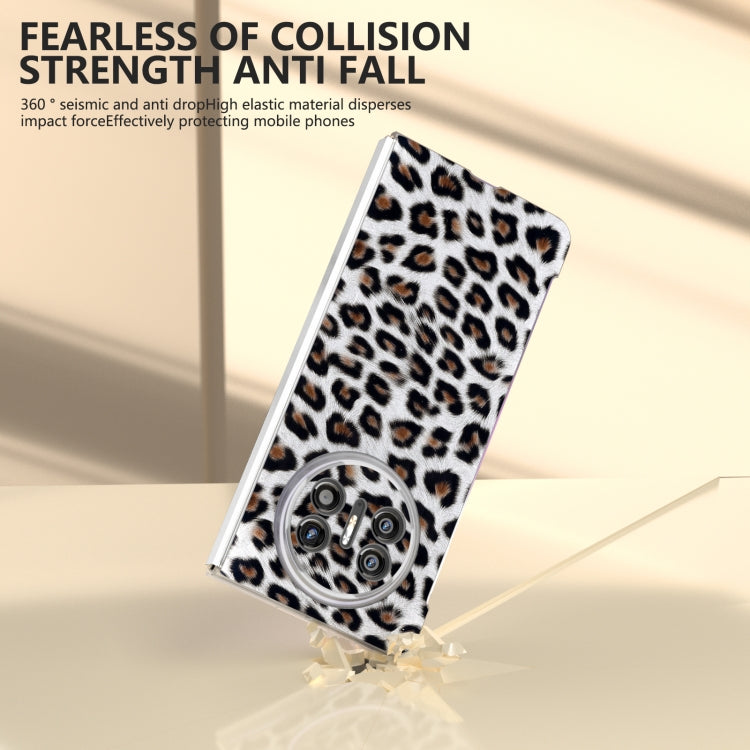 For Huawei Mate X5 Frosted Transparent Edge Leopard Print Phone Case