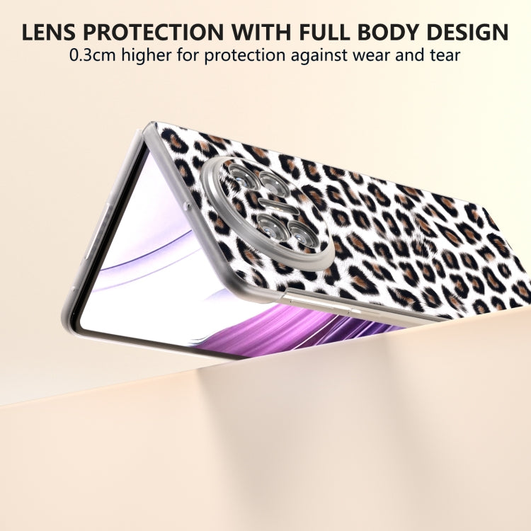 For Huawei Mate X5 Frosted Transparent Edge Leopard Print Phone Case