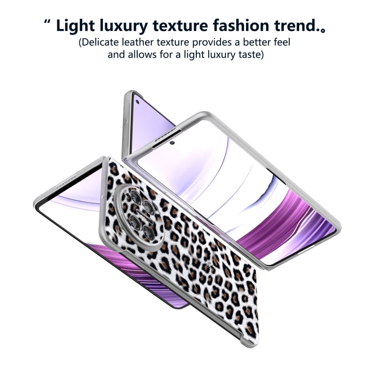 For Huawei Mate X5 Frosted Transparent Edge Leopard Print Phone Case