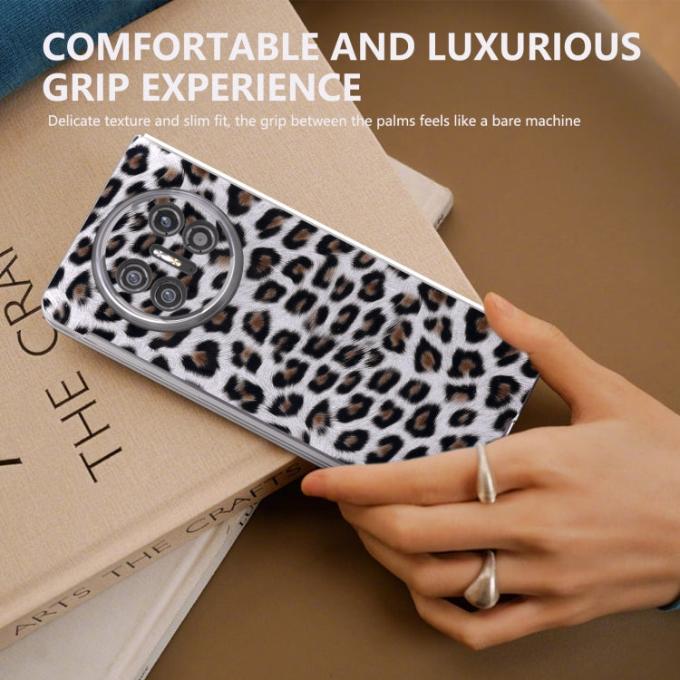 For Huawei Mate X5 Frosted Transparent Edge Leopard Print Phone Case