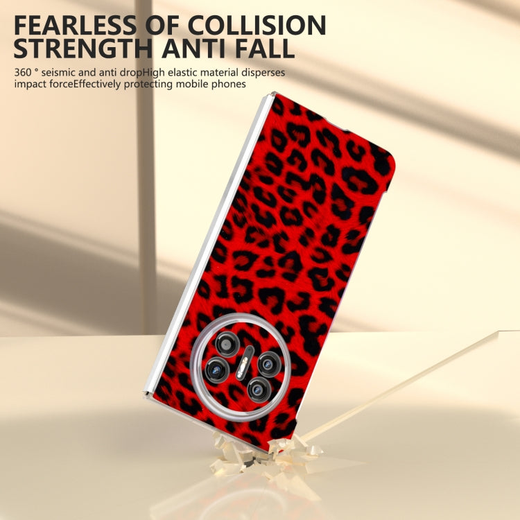 For Huawei Mate X5 Frosted Transparent Edge Leopard Print Phone Case