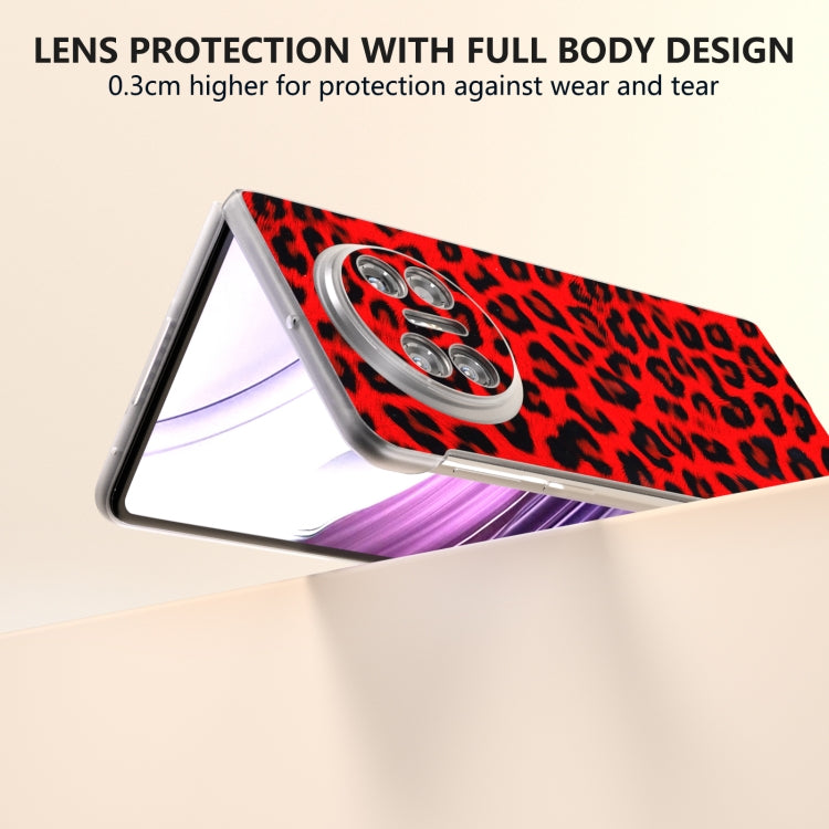 For Huawei Mate X5 Frosted Transparent Edge Leopard Print Phone Case