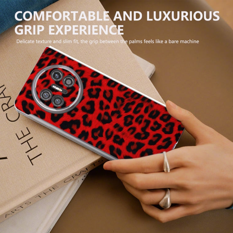 For Huawei Mate X5 Frosted Transparent Edge Leopard Print Phone Case