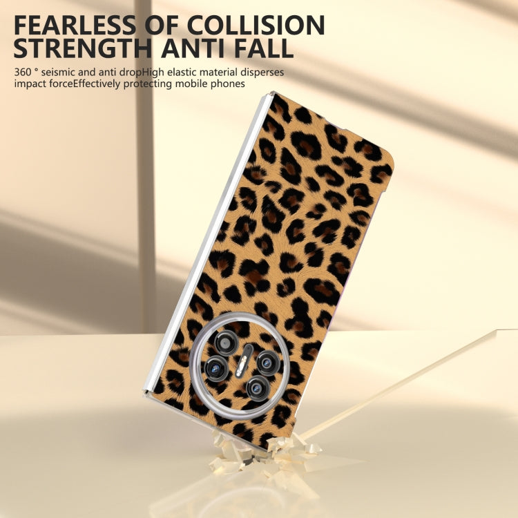 For Huawei Mate X5 Frosted Transparent Edge Leopard Print Phone Case