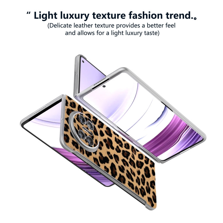 For Huawei Mate X5 Frosted Transparent Edge Leopard Print Phone Case