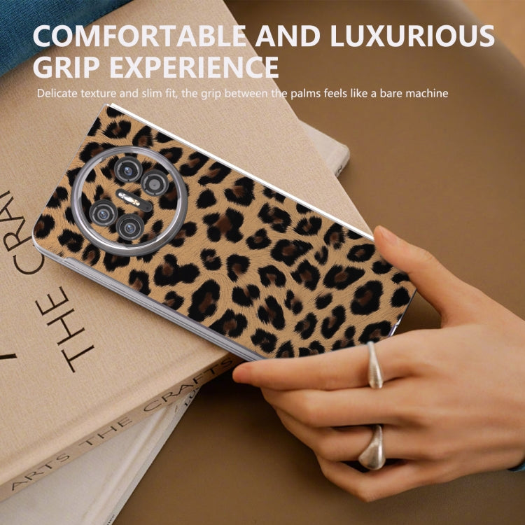 For Huawei Mate X5 Frosted Transparent Edge Leopard Print Phone Case