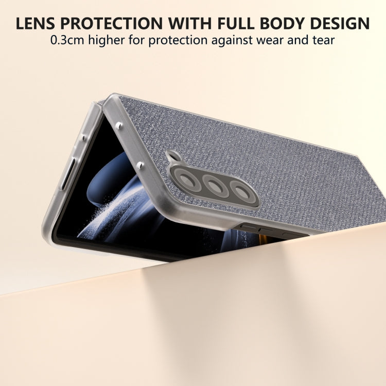 For Samsung Galaxy Z Fold5 Frosted Transparent Edge Diamond Phone Case