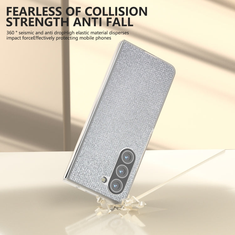 For Samsung Galaxy Z Fold5 Frosted Transparent Edge Diamond Phone Case