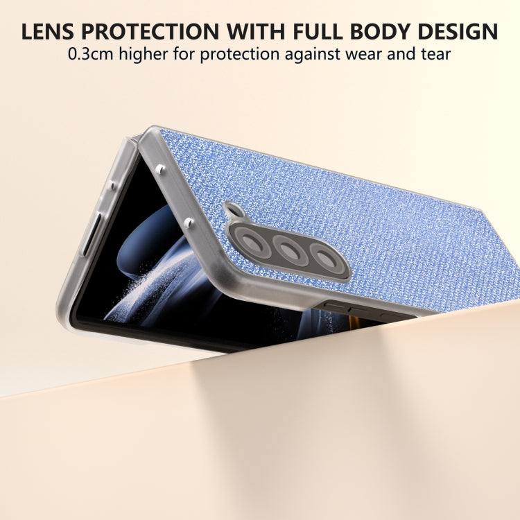 For Samsung Galaxy Z Fold5 Frosted Transparent Edge Diamond Phone Case