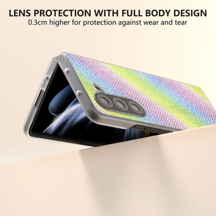 For Samsung Galaxy Z Fold5 Frosted Transparent Edge Diamond Phone Case