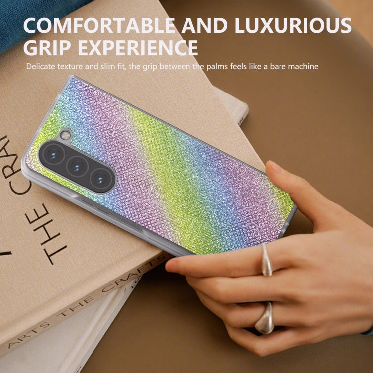 For Samsung Galaxy Z Fold5 Frosted Transparent Edge Diamond Phone Case