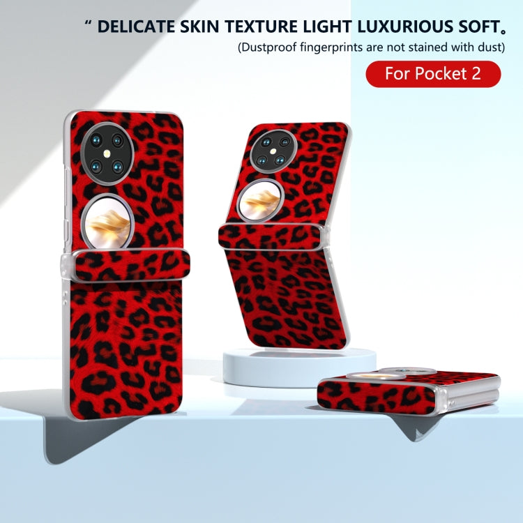 For Huawei Pocket 2 Three Parts Frosted Transparent Frame Leopard Pattern Phone Case