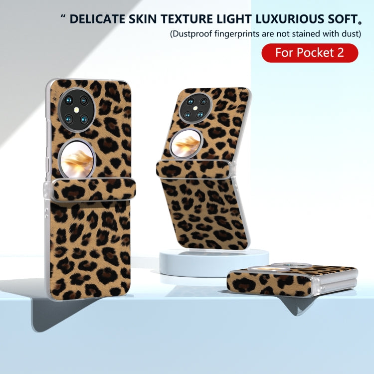 For Huawei Pocket 2 Three Parts Frosted Transparent Frame Leopard Pattern Phone Case
