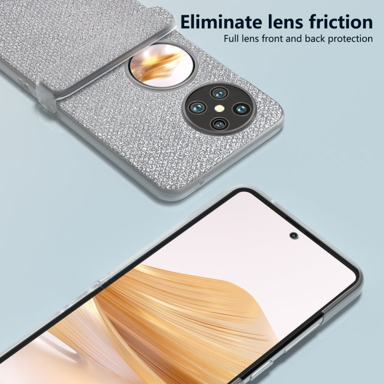For Huawei Pocket 2 Three Parts Frosted Transparent Frame Diamond Phone Case