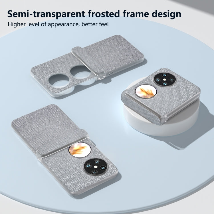 For Huawei Pocket 2 Three Parts Frosted Transparent Frame Diamond Phone Case