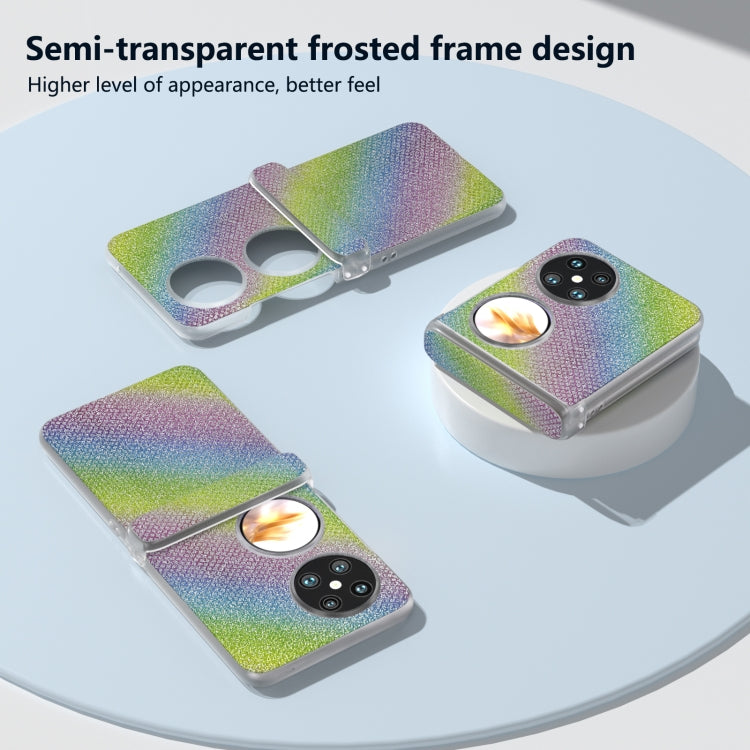 For Huawei Pocket 2 Three Parts Frosted Transparent Frame Diamond Phone Case