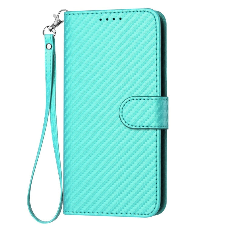 For Tecno Pova 6 Pro YX0070 Carbon Fiber Buckle Leather Phone Case with Lanyard