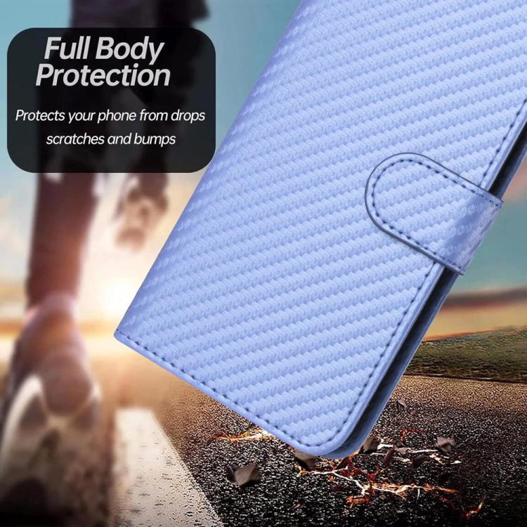 For Tecno Spark Go 3 / Pop 20 4G YX0070 Carbon Fiber Buckle Leather Phone Case with Lanyard
