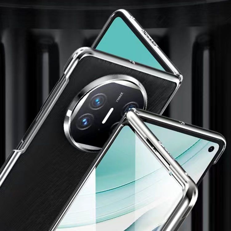 For Huawei Mate X3 Integrated Plating PC Leather Texture Full Coverage Fold Shockproof Phone Case