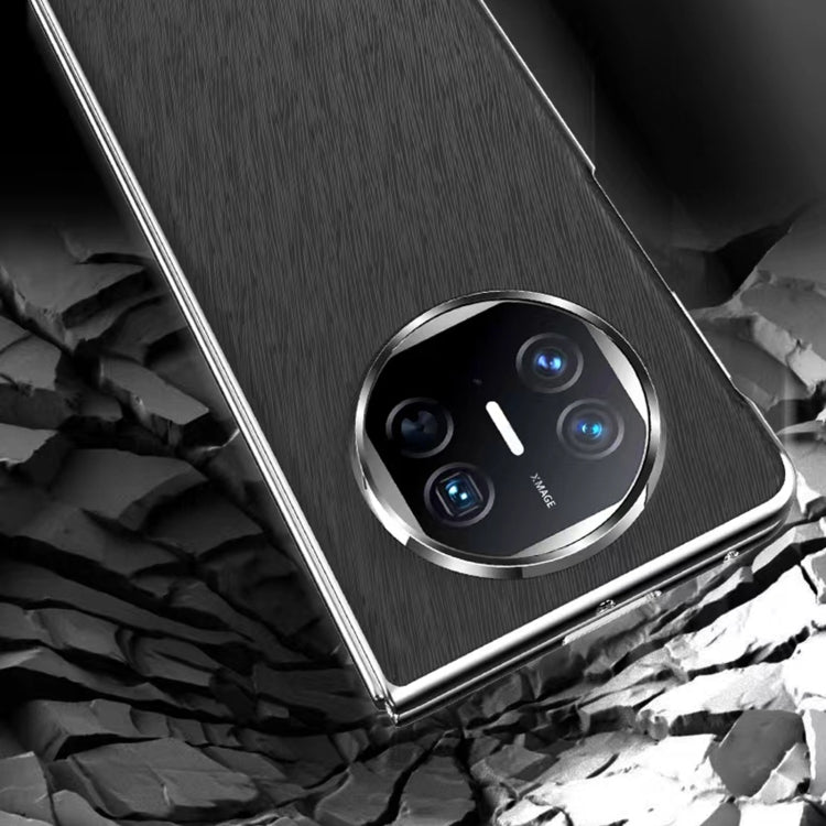 For Huawei Mate X5 Integrated Plating PC Leather Texture Full Coverage Fold Shockproof Phone Case