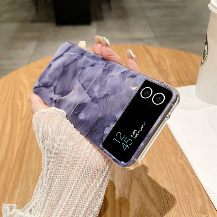 For Samsung Galaxy Z Flip3 / Flip4 Creative Porcelain Painting PC Full Coverage Fold Shockproof Phone Case