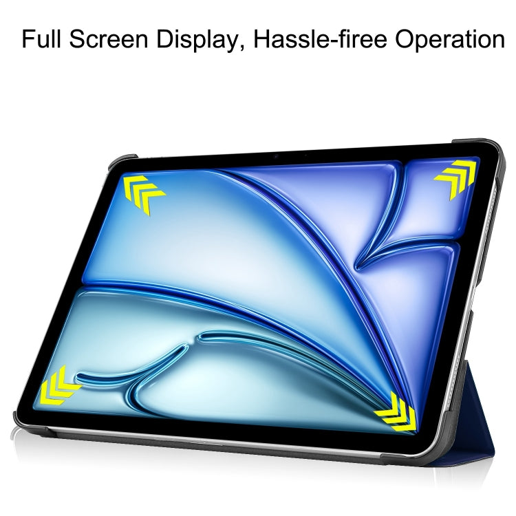 For iPad Air 11 2026 / 2025 / 2024 Custer Pure Color 3-Fold Holder Smart Leather Tablet Case
