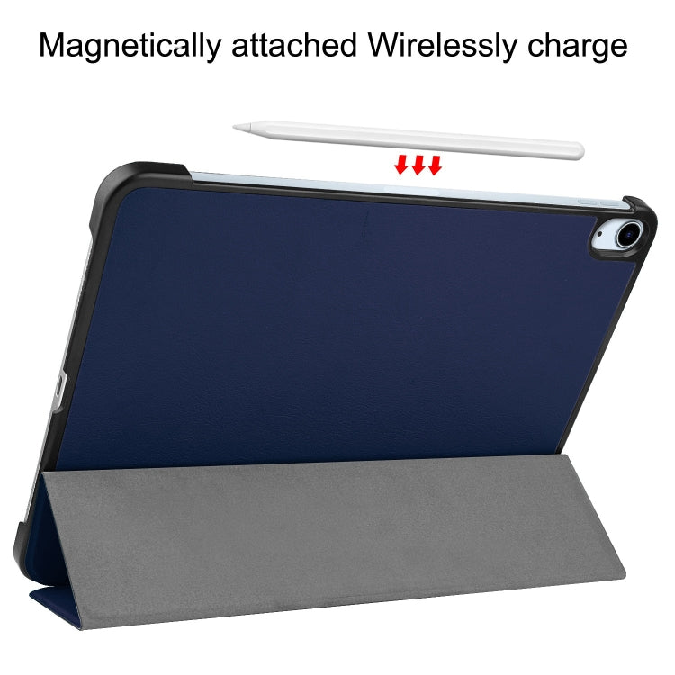 For iPad Air 11 2026 / 2025 / 2024 Custer Pure Color 3-Fold Holder Smart Leather Tablet Case