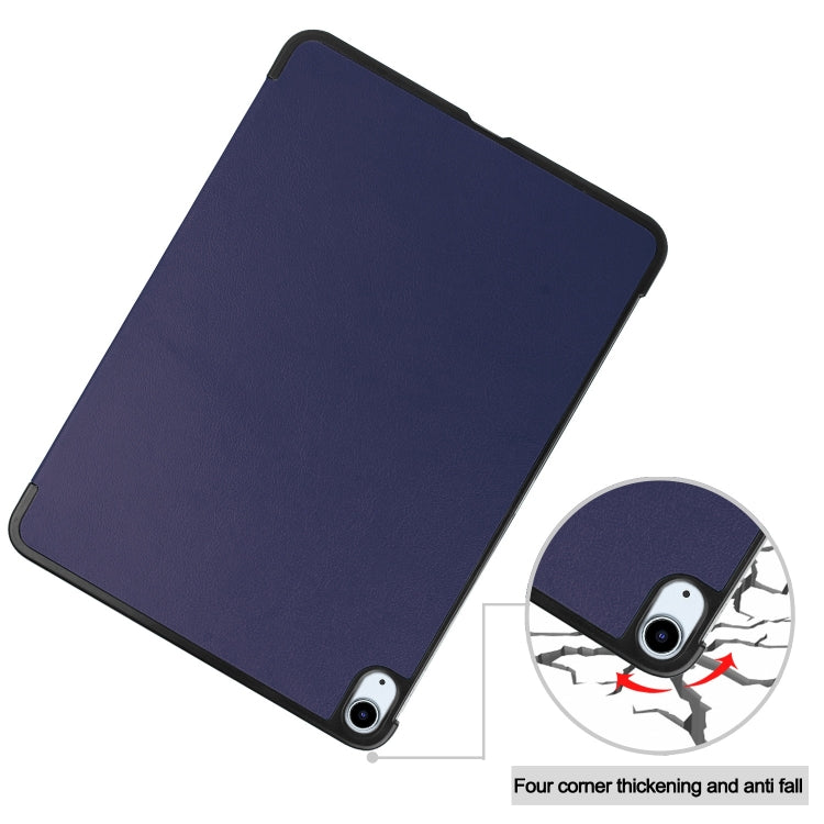 For iPad Air 11 2026 / 2025 / 2024 Custer Pure Color 3-Fold Holder Smart Leather Tablet Case