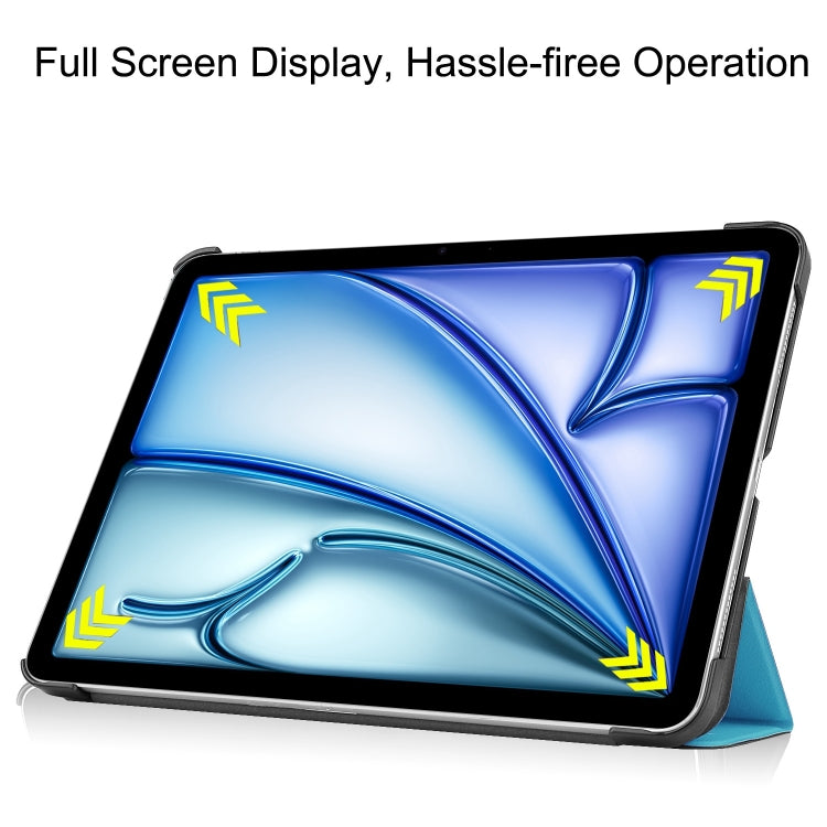 For iPad Air 11 2026 / 2025 / 2024 Custer Pure Color 3-Fold Holder Smart Leather Tablet Case