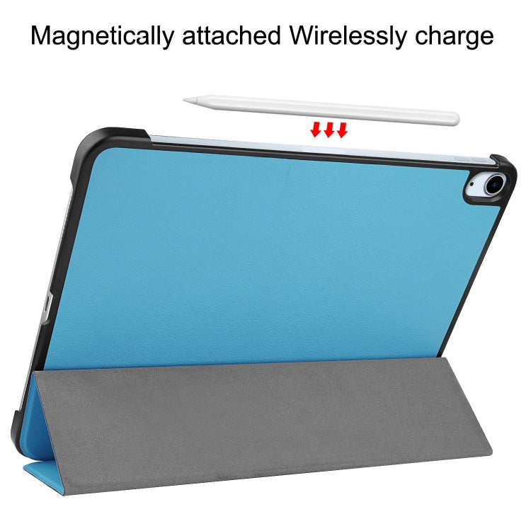 For iPad Air 11 2026 / 2025 / 2024 Custer Pure Color 3-Fold Holder Smart Leather Tablet Case