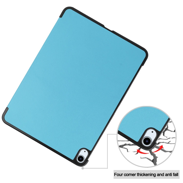 For iPad Air 11 2026 / 2025 / 2024 Custer Pure Color 3-Fold Holder Smart Leather Tablet Case