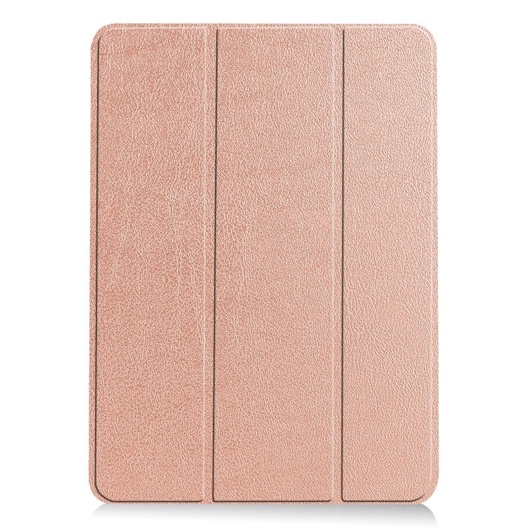 For iPad Air 11 2026 / 2025 / 2024 Custer Pure Color 3-Fold Holder Smart Leather Tablet Case