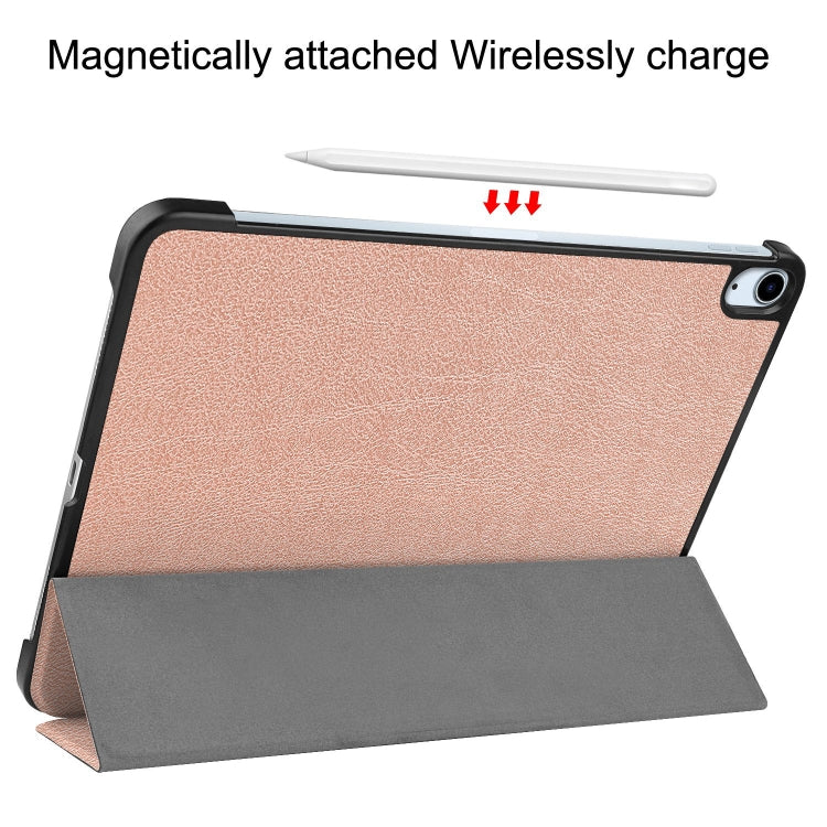 For iPad Air 11 2026 / 2025 / 2024 Custer Pure Color 3-Fold Holder Smart Leather Tablet Case