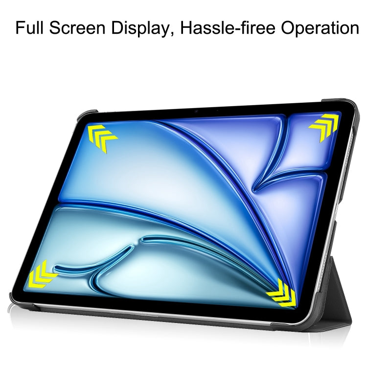 For iPad Air 11 2026 / 2025 / 2024 Custer Pure Color 3-Fold Holder Smart Leather Tablet Case
