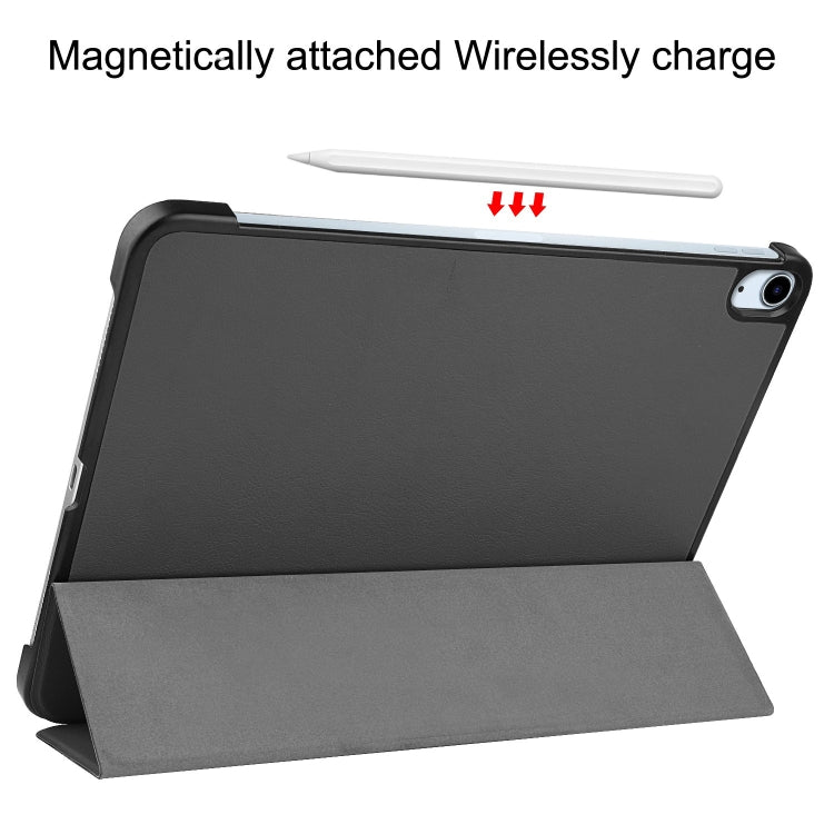 For iPad Air 11 2026 / 2025 / 2024 Custer Pure Color 3-Fold Holder Smart Leather Tablet Case
