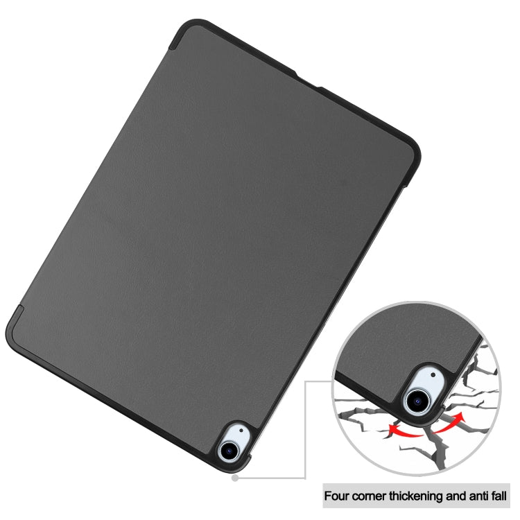 For iPad Air 11 2026 / 2025 / 2024 Custer Pure Color 3-Fold Holder Smart Leather Tablet Case