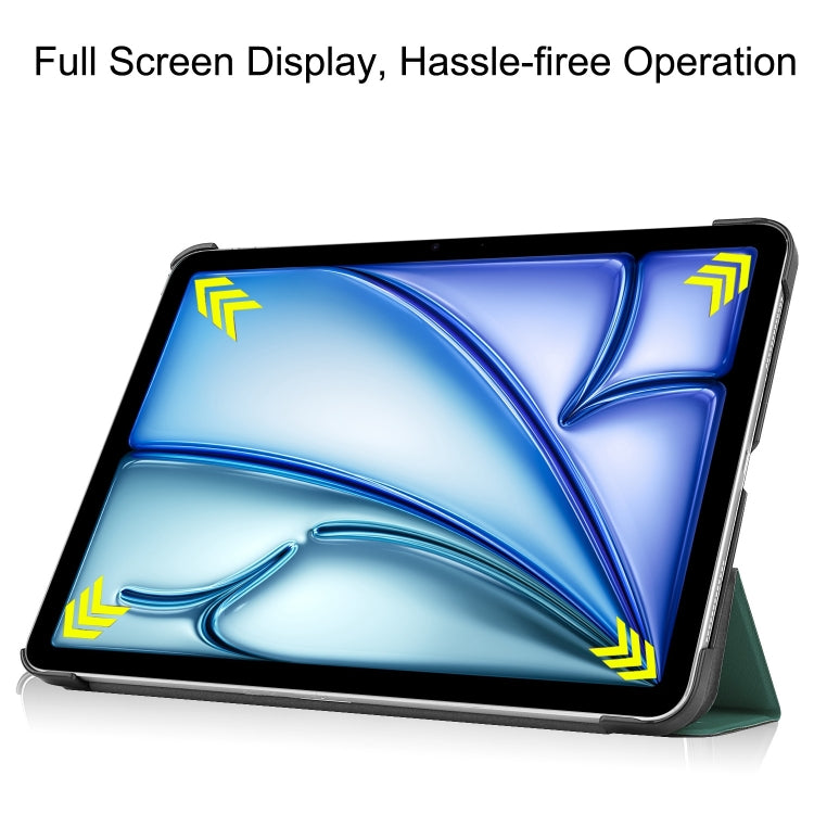 For iPad Air 11 2026 / 2025 / 2024 Custer Pure Color 3-Fold Holder Smart Leather Tablet Case
