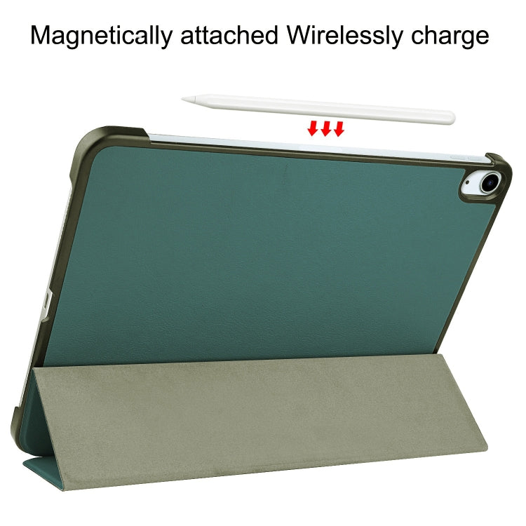 For iPad Air 11 2026 / 2025 / 2024 Custer Pure Color 3-Fold Holder Smart Leather Tablet Case