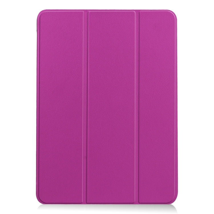 For iPad Air 11 2026 / 2025 / 2024 Custer Pure Color 3-Fold Holder Smart Leather Tablet Case