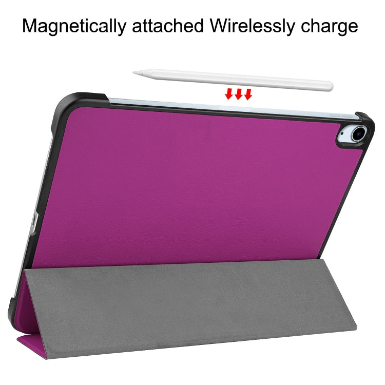 For iPad Air 11 2026 / 2025 / 2024 Custer Pure Color 3-Fold Holder Smart Leather Tablet Case