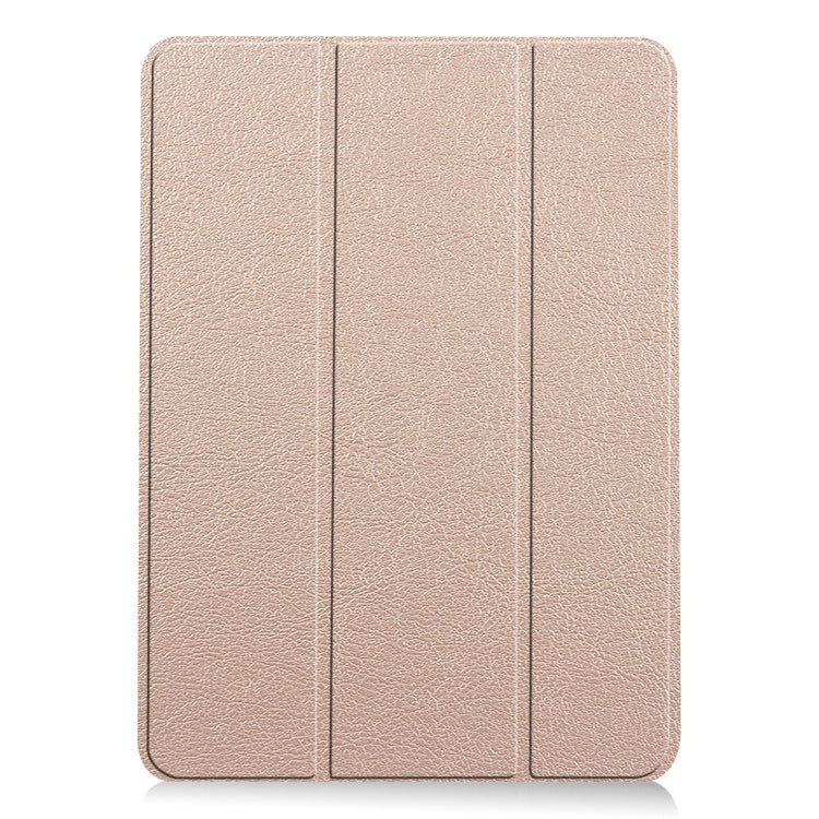 For iPad Air 11 2026 / 2025 / 2024 Custer Pure Color 3-Fold Holder Smart Leather Tablet Case