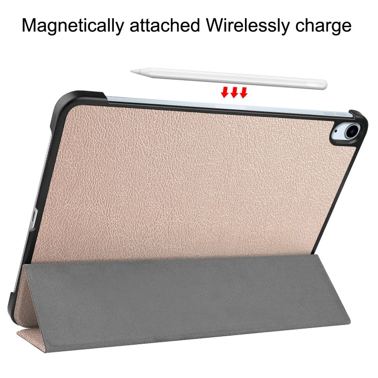 For iPad Air 11 2026 / 2025 / 2024 Custer Pure Color 3-Fold Holder Smart Leather Tablet Case
