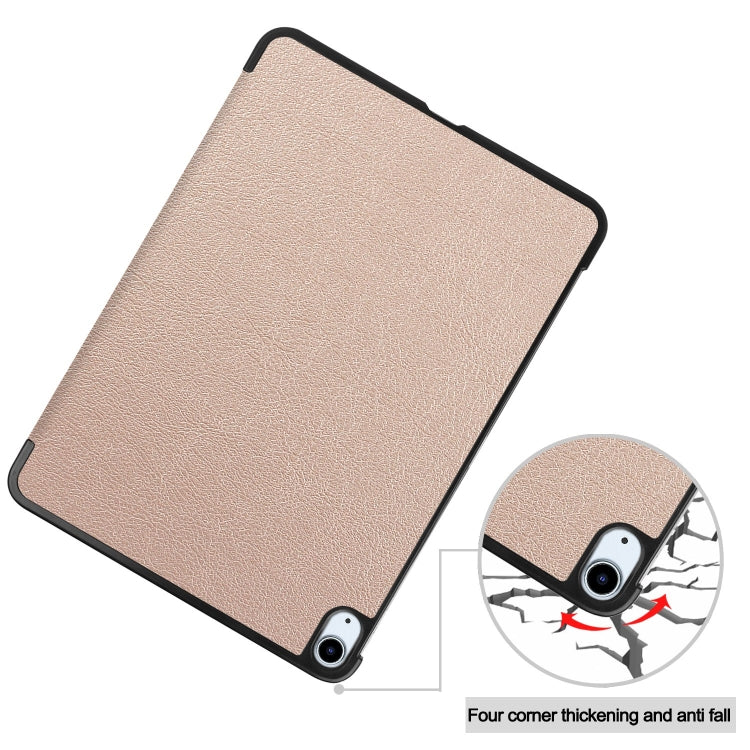 For iPad Air 11 2026 / 2025 / 2024 Custer Pure Color 3-Fold Holder Smart Leather Tablet Case