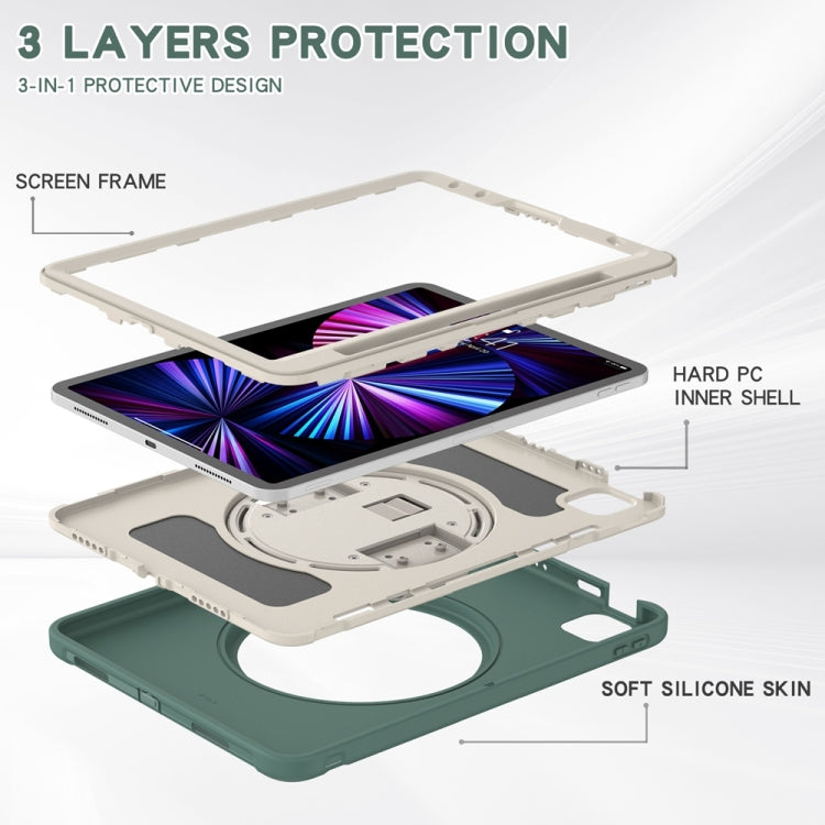 For iPad Pro 11 2025 / 2024 Spider Wheel Silicone Hybrid PC Tablet Case